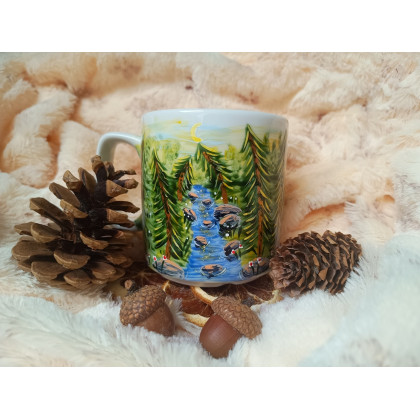Studio Paulla - naczynia - Ręcznie malowany lisek i sroczka 270 ml. foto #1