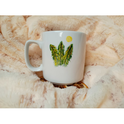 Studio Paulla - naczynia - Góry i sowa Miłośnicy gór ręcznie malowany kubek 270 ml. foto #1