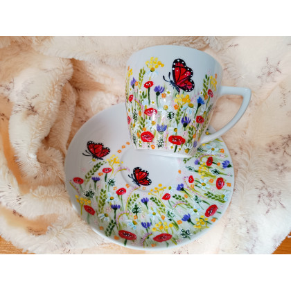 Studio Paulla - naczynia - Komplet letniej łąki filiżanka 350 ml. ręcznie malowany foto #1