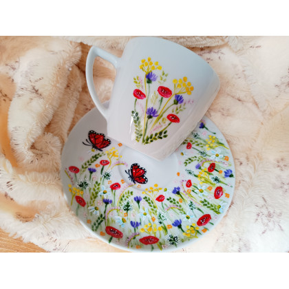 Studio Paulla - naczynia - Komplet letniej łąki filiżanka 350 ml. ręcznie malowany foto #2