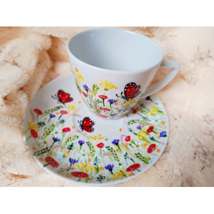 Studio Paulla - naczynia - Komplet letniej łąki filiżanka 350 ml. ręcznie malowany foto #3
