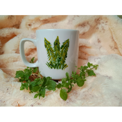 Studio Paulla - naczynia - Bocian na łąkach ręcznie malowany kubek 270 ml. foto #1