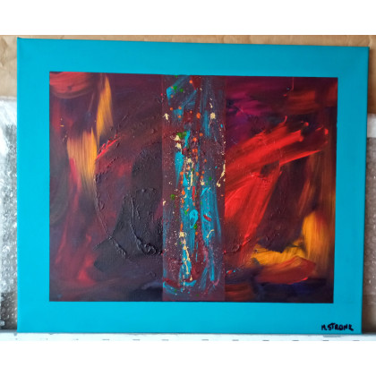 Mateusz Stronk - obrazy akryl - Abstract No.7 Turkus foto #3