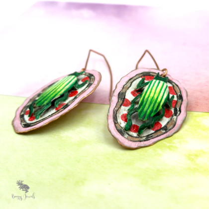Buggy Jewels - kolczyki  - Artystyczne Długie Kolczyki Miedziane Owady 3 foto #1