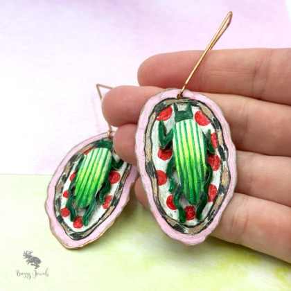 Buggy Jewels - kolczyki  - Artystyczne Długie Kolczyki Miedziane Owady 3 foto #3