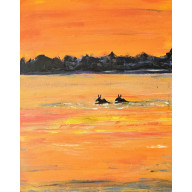 PODLASKA PRZEPRAWA, OBRAZ NA PŁÓTNIE 50X40X2 CM.