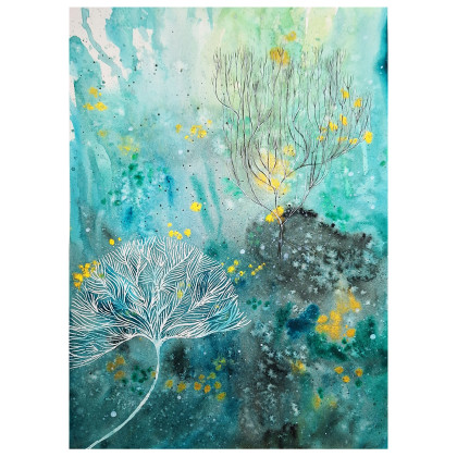 Akwarela A3. Rafa koralowa, Małgorzata Domańska ART, obrazy akwarela