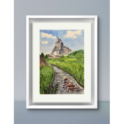 Akwarela Matterhorn 18x26, Yunona Kucherevska, obrazy akwarela