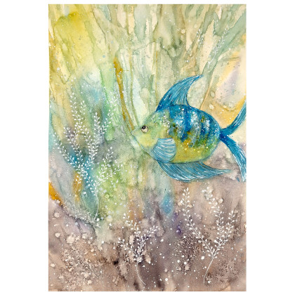 Akwarela A3. Rafa koralowa, Małgorzata Domańska ART, obrazy akwarela