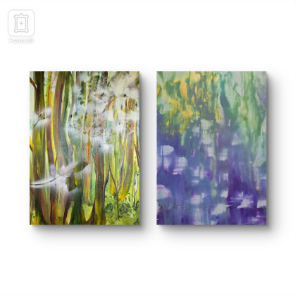 Ewa Mościszko - obrazy akryl - Kompozycja prac na płótnie,  Nature,  50x70x1cm foto #1