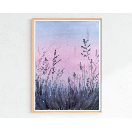 Akwarela A4.  Łąka, Małgorzata Domańska ART, obrazy akwarela