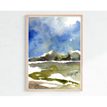 Akwarela A4.  Pejzaż, Małgorzata Domańska ART, obrazy akwarela