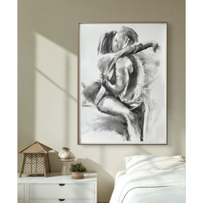 Alina Louka - rysunek węglem - We Dwoje - Szkic 100x70 foto #2
