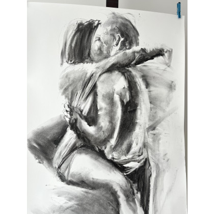 Alina Louka - rysunek węglem - We Dwoje - Szkic 100x70 foto #3