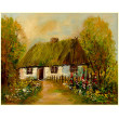 Chata w malwach obraz olejny 30cm-40cm