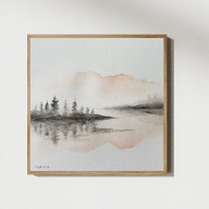 Pejzaż-  akwarela formatu 20/20 cm