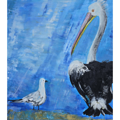 Nasze Randez-Vous,  obraz akrylowy na płótnie,  50x50x1cm, Ewa Mościszko, obrazy akryl