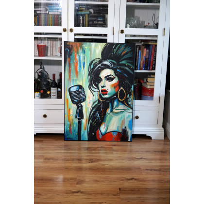 Rafal Stach - olej + akryl - Amy Winehouse - Song of the Soul 70x100 foto #4