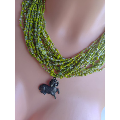 unikatart - korale,naszyjniki - Naszyjnik Koralikowy Oliwki Znak Zodiaku Baran foto #3