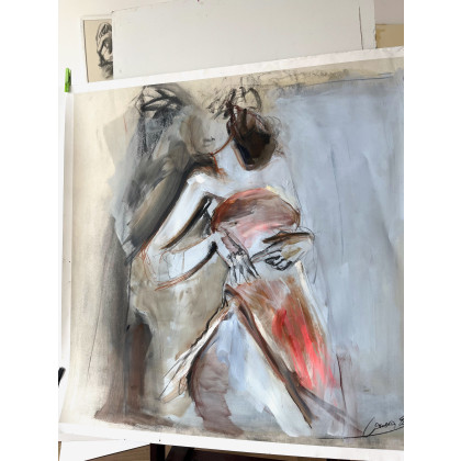 Alina Louka - obrazy tech. mieszana - Lady - 90x90 foto #1