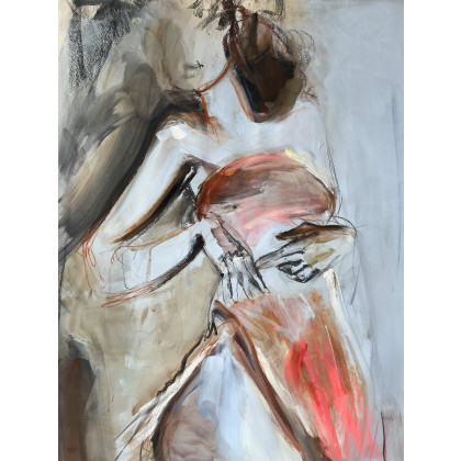 Alina Louka - obrazy tech. mieszana - Lady - 90x90 foto #2