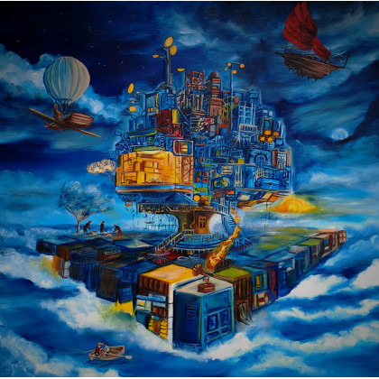 Obraz olejny na płótnie, surrealizm, KingaOilArt, obrazy olejne