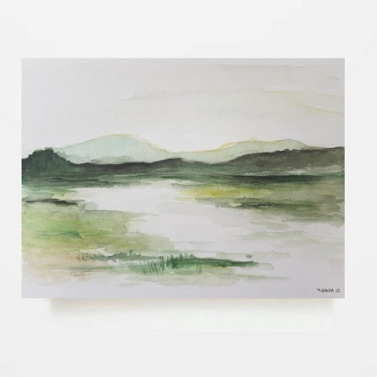 Pejzaż-  akwarela formatu 18/25 cm, Paulina Lebida, obrazy akwarela