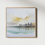 Drzewa-  akwarela formatu 20/20 cm
