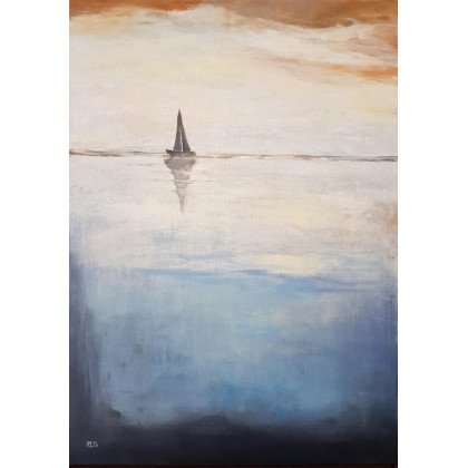 Paulina Lebida - obrazy akryl - Samotna łódź   - obraz akrylowy 70/50 cm foto #2