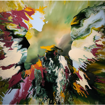 Dream shapes in a flow of color, Felix Guenther, obrazy akryl