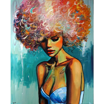 Zanurzona w ciszy 80x100, Rafal Stach, obrazy olejne