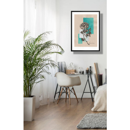 Jolanta Frankiewicz - rysunek tuszem - ,, Księzycowa róża - Unikatowy rysunek A4 ,,. foto #2