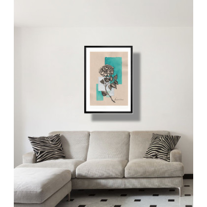 Jolanta Frankiewicz - rysunek tuszem - ,, Księzycowa róża - Unikatowy rysunek A4 ,,. foto #3