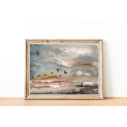 Akwarela A4.  Łąka, Małgorzata Domańska ART, obrazy akwarela