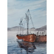 Akwarela Akwarelka Obraz pt. W Porcie 31 x 23 cm