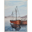 Akwarela Akwarelka Obraz pt. W Porcie 31 x 23 cm