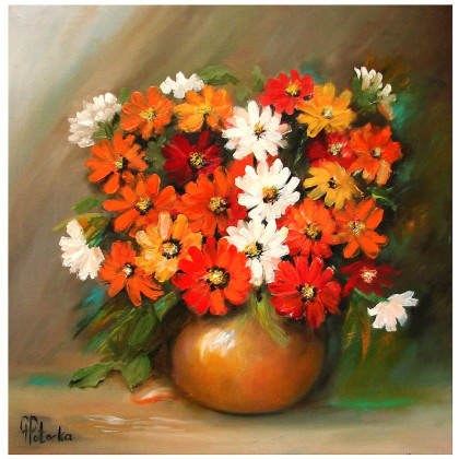 Obraz olejny Cynie 50cm-50cm, Grażyna Potocka, obrazy olejne