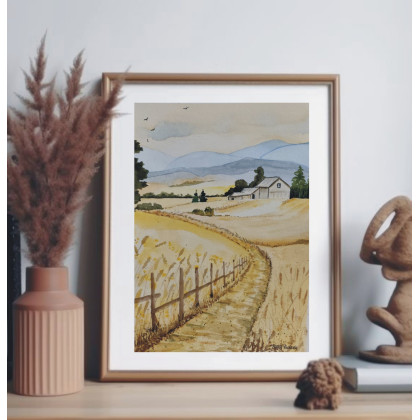 Akwarela Akwarelka Obraz pt. Tam, gdzie wraca serce  21 x 29,7 cm, Beata Rudecka, obrazy akwarela