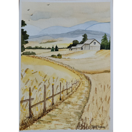 Beata Rudecka - obrazy akwarela - Akwarela Akwarelka Obraz pt. Tam, gdzie wraca serce  21 x 29,7 cm foto #3