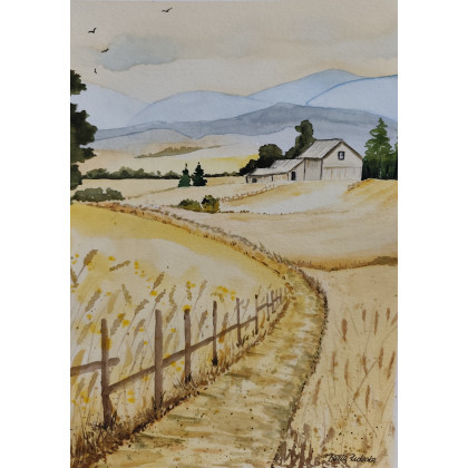 Beata Rudecka - obrazy akwarela - Akwarela Akwarelka Obraz pt. Tam, gdzie wraca serce  21 x 29,7 cm foto #4