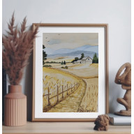 Akwarela Akwarelka Obraz pt. Tam, gdzie wraca serce  21 x 29,7 cm