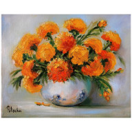 Aksamitki obraz olejny 24cm-30cm