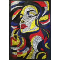 String Art Kobieta kubizm z Nici
