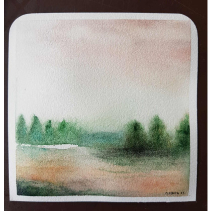 Paulina Lebida - obrazy akwarela - Pejzaż -  akwarela formatu 15/15 cm foto #2