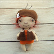 Lala - ŻUCZEK, dekoracja tekstylna, OOAK, pocket doll