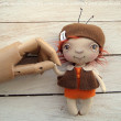 Lala - ŻUCZEK, dekoracja tekstylna, OOAK, pocket doll