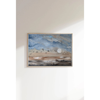 Akwarela 50x70cm. Lot nad wodą, Małgorzata Domańska ART, obrazy akwarela
