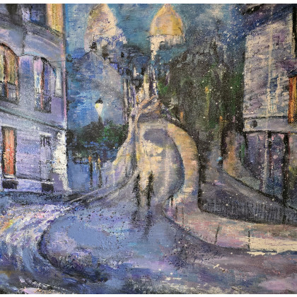 Montmartre,  Paris, obraz akrylowy na płótnie 50x50x2, Ewa Mościszko, obrazy akryl