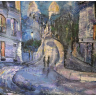 MONTMARTRE,  PARIS, OBRAZ AKRYLOWY NA PŁÓTNIE 50X50X2