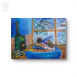 Śniadanie do łóżka,  obraz na płótnie 40x30x2